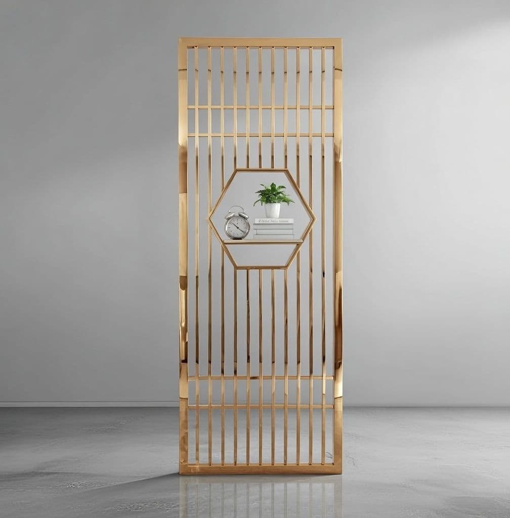 Luxury Golden Stainless Steel Freestanding Screen thumbnail 2
