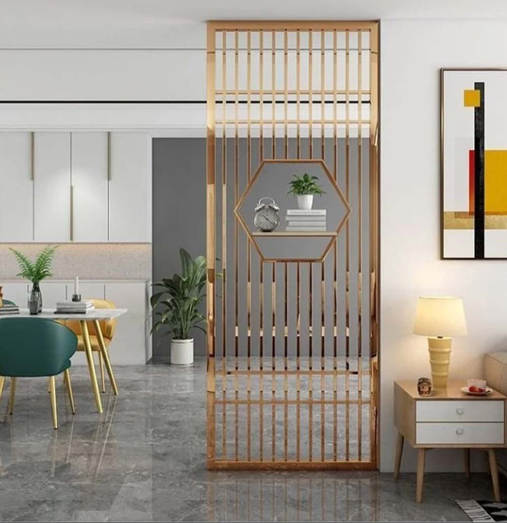 Luxury Golden Stainless Steel Freestanding Screen thumbnail 3